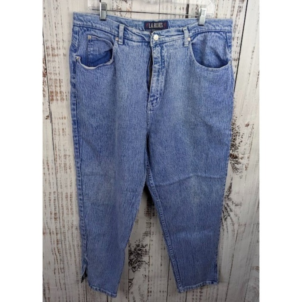 LA Blues Women's Jeans Size 22 Vintage Cropped Ankle Zipper Relaxed Light Wash